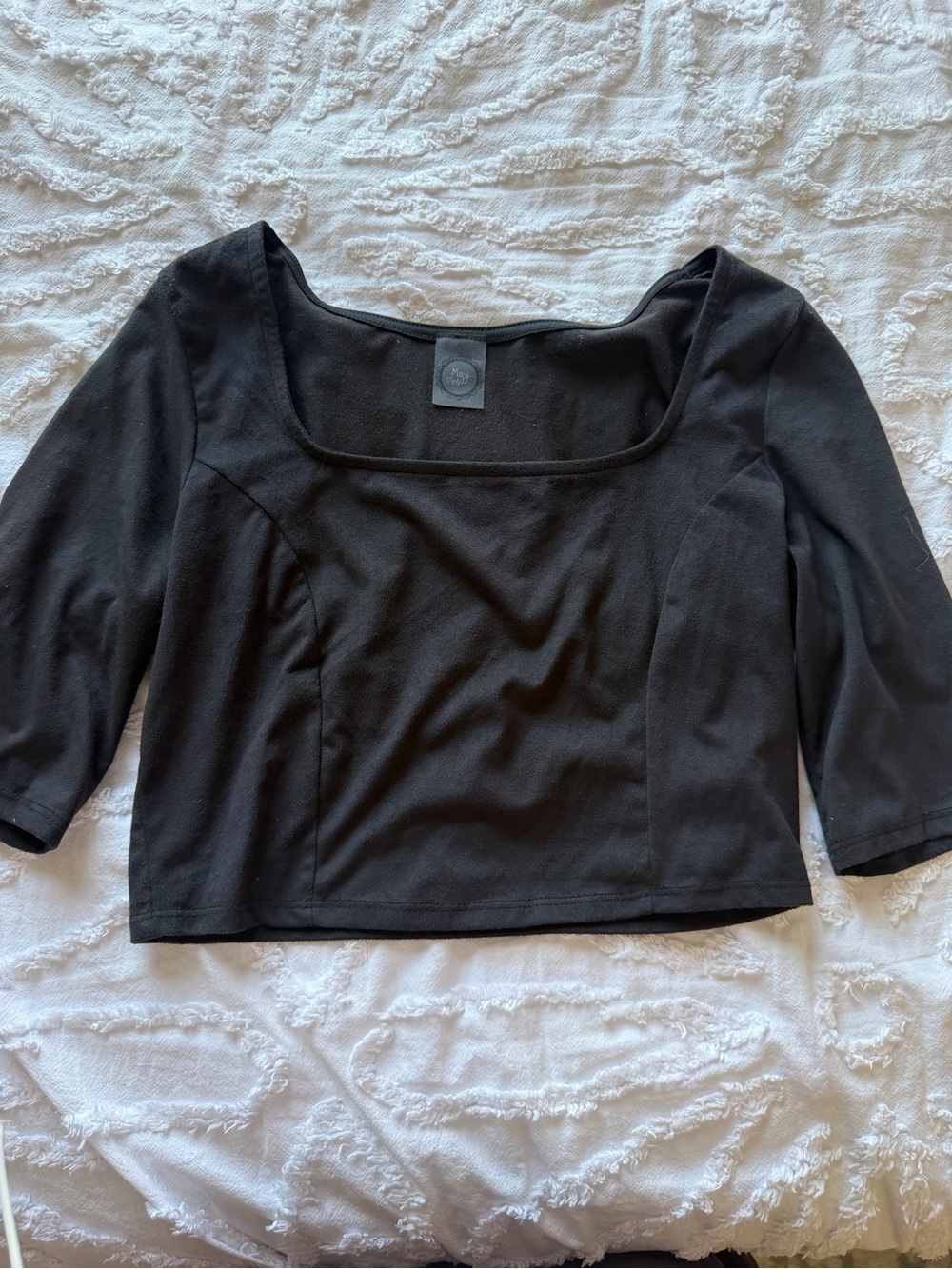 Black Women's Square-Neck Cropped Top - Brand Unspecified